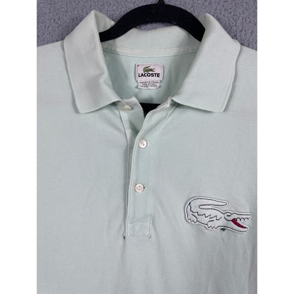 Lacoste Mens Size 6 Short Sleeve Polo Shirt Light Green *Flaws - Picture 6 of 12